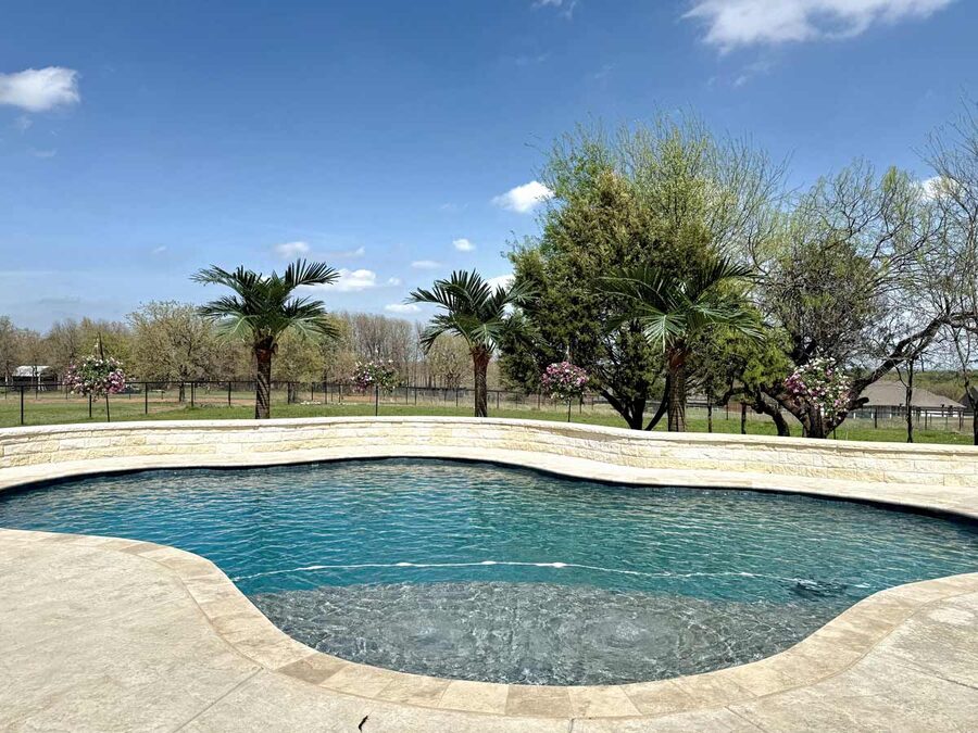 Faux palm trees installed by Texas Patios Plus in south DFW