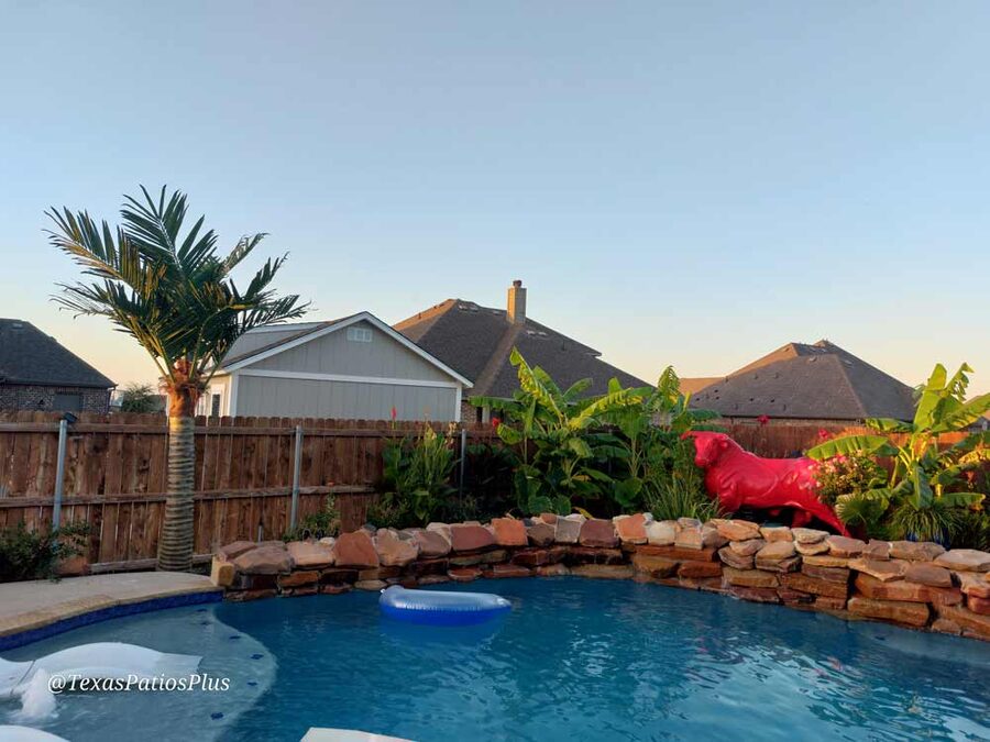 Faux palm trees installed by Texas Patios Plus in south DFW