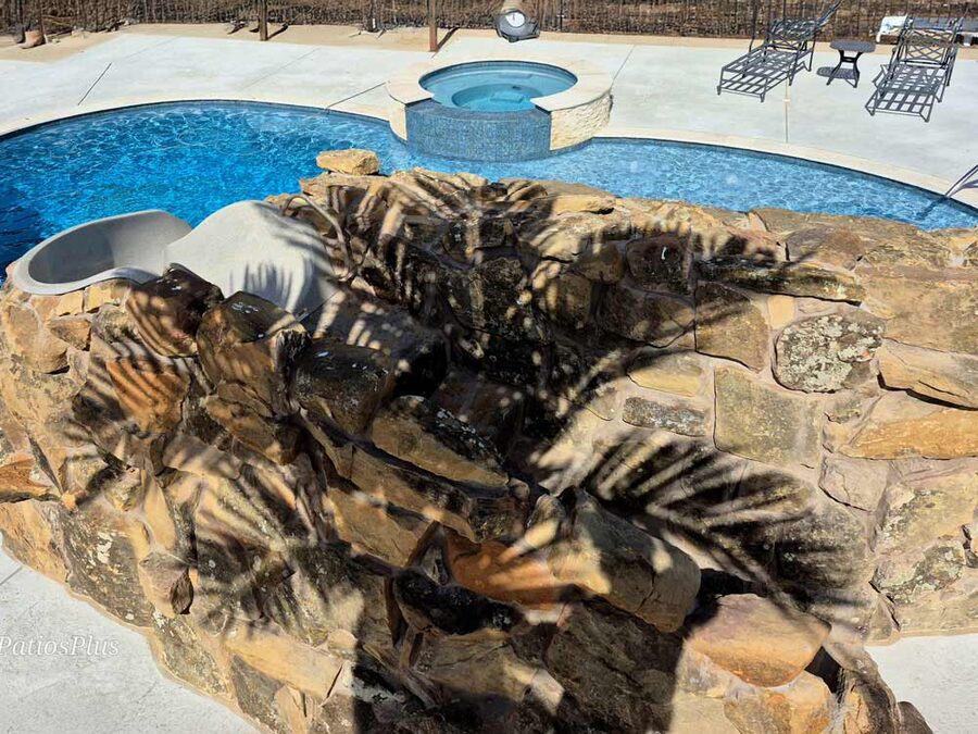 Faux palm trees installed by Texas Patios Plus in south DFW
