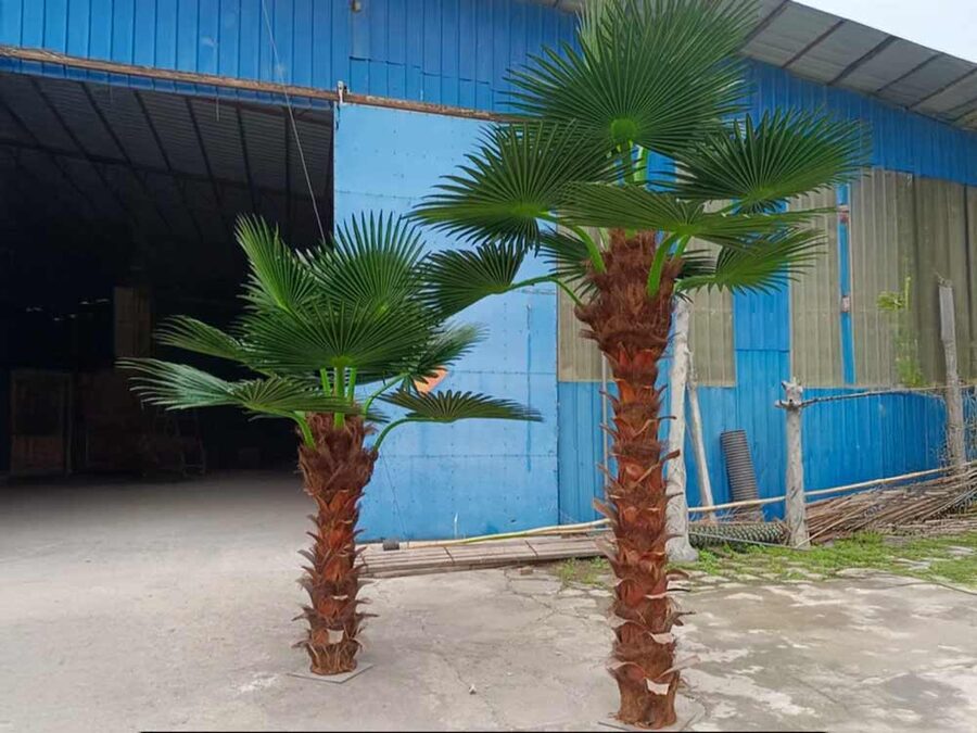 Faux palm trees installed by Texas Patios Plus in south DFW
