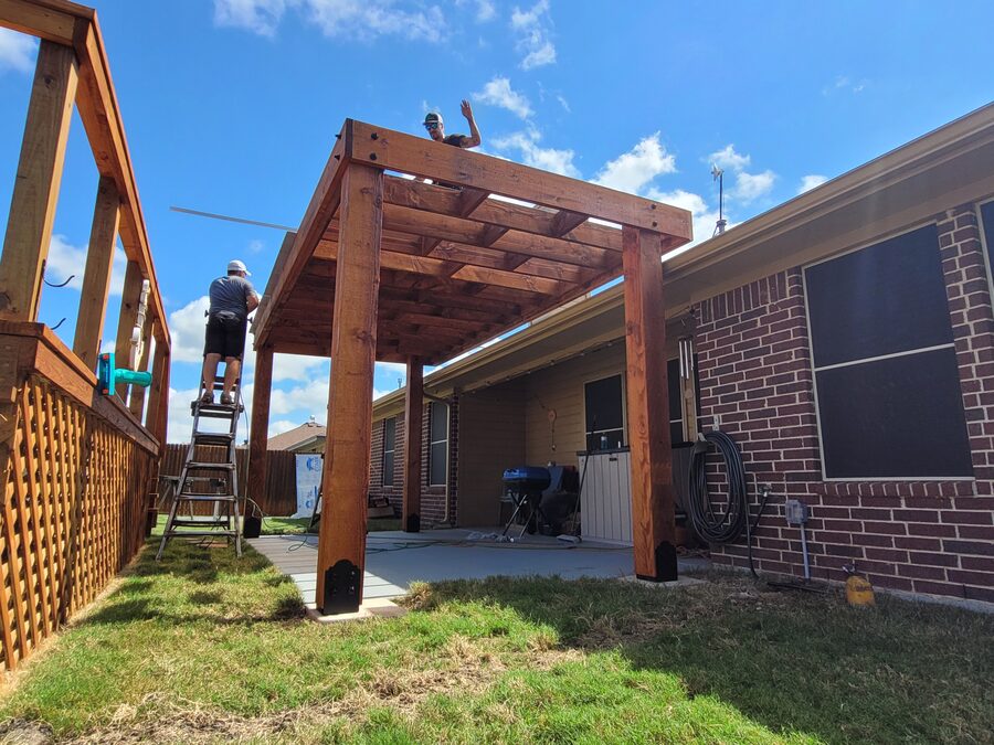 Custom pergola built by Texas Patios Plus in south DFW