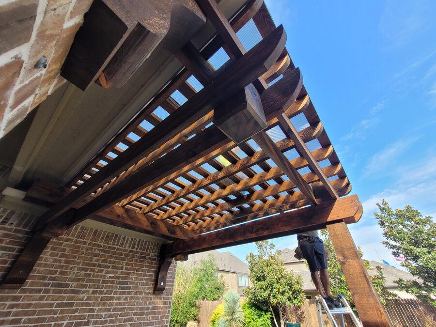 Custom pergola built by Texas Patios Plus in south DFW