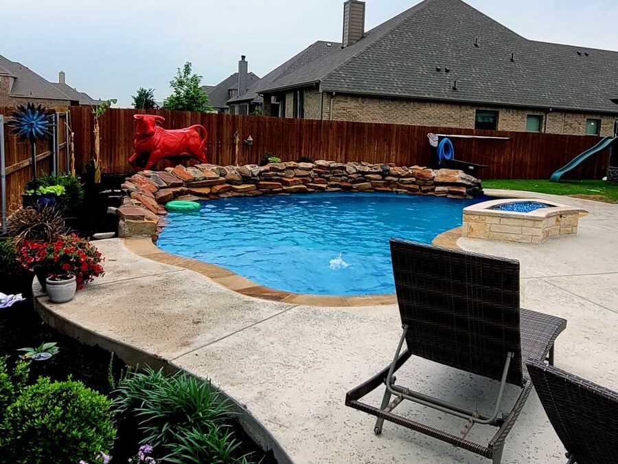 Custom pool built by Texas Patios Plus in south DFW