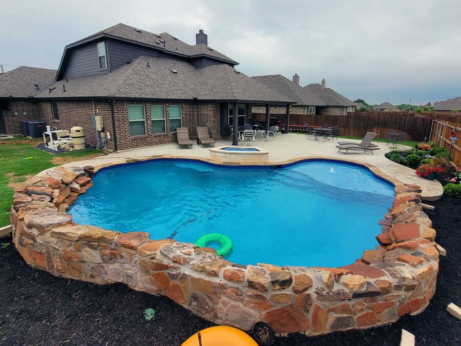 Custom pool built by Texas Patios Plus in south DFW