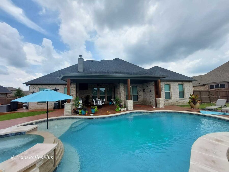 Custom pool built by Texas Patios Plus in south DFW