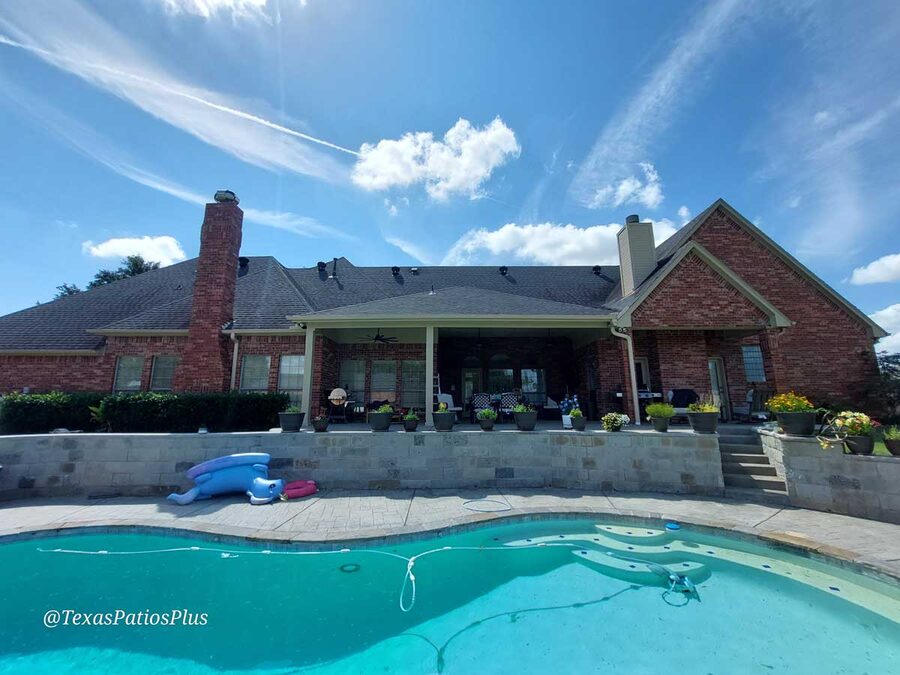 Custom pool built by Texas Patios Plus in south DFW