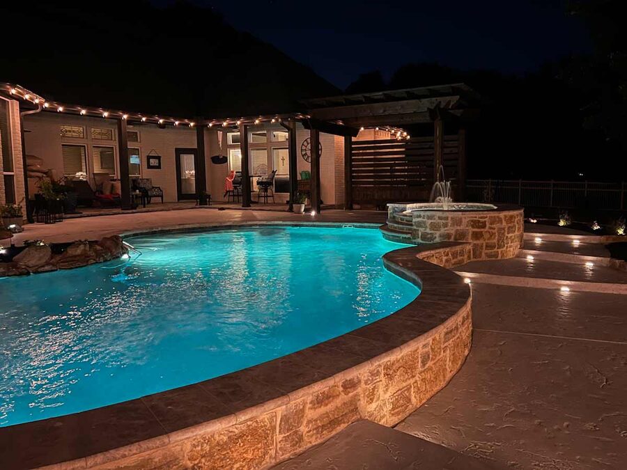 Custom pool built by Texas Patios Plus in south DFW