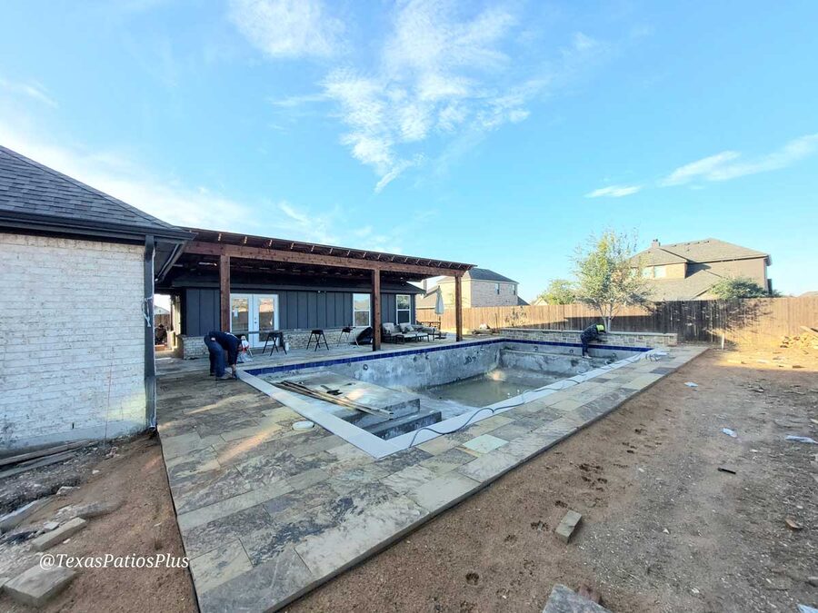 Custom pool built by Texas Patios Plus in south DFW